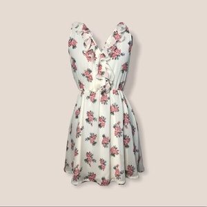 H&M Divided White Rose Dress